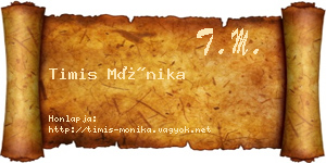 Timis Mónika névjegykártya